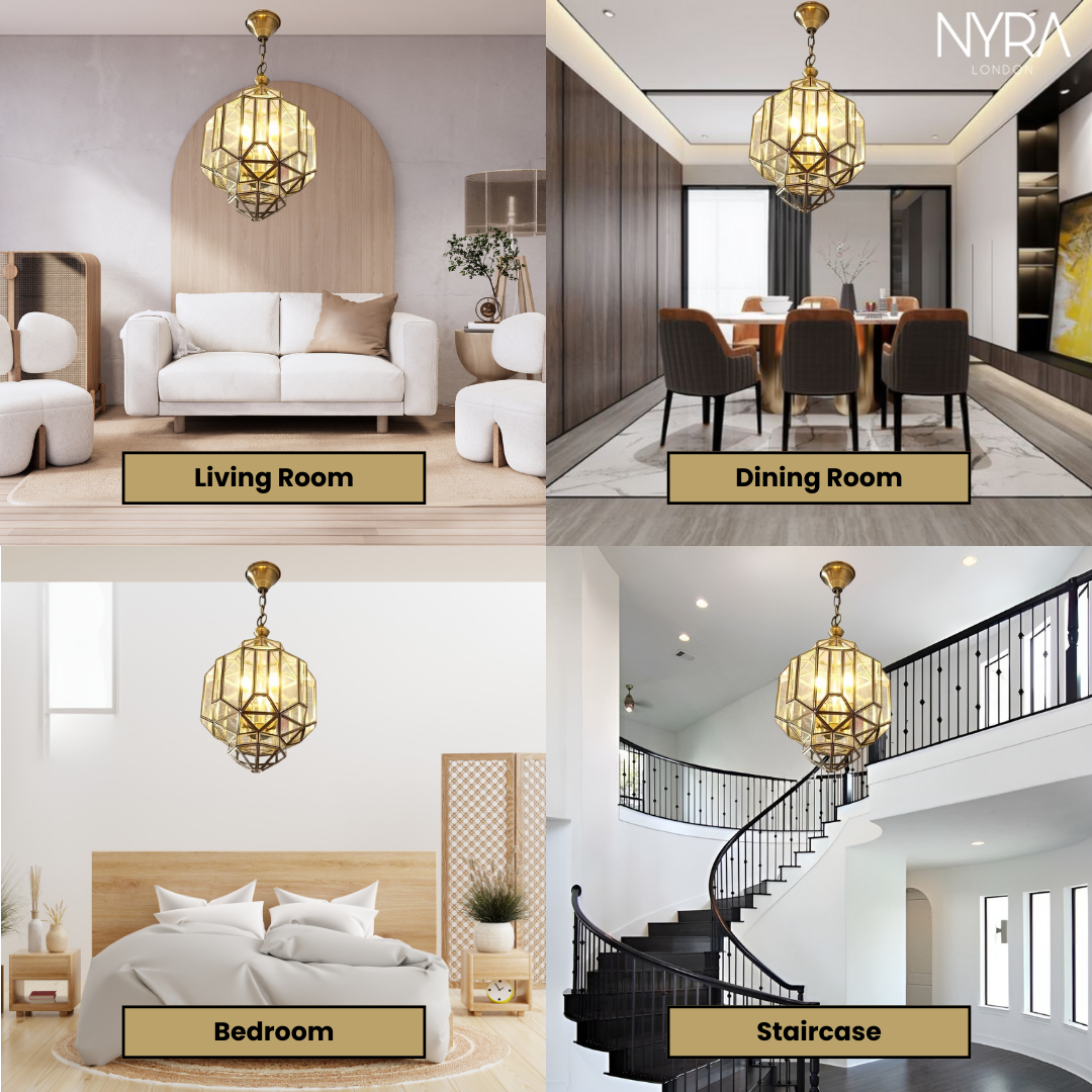 Polygon Glass Pendant Light – Modern Geometric Hanging Lamp