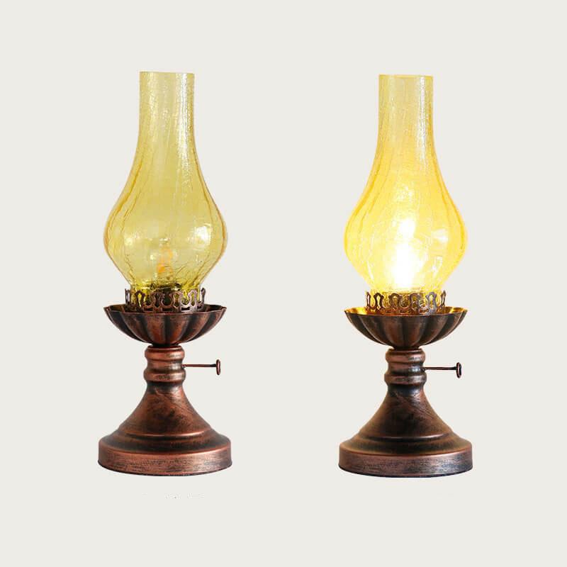 Vintage Kerosene Oil Lamp | Antique Retro Table Lamp for Rustic & Industrial Home Decor