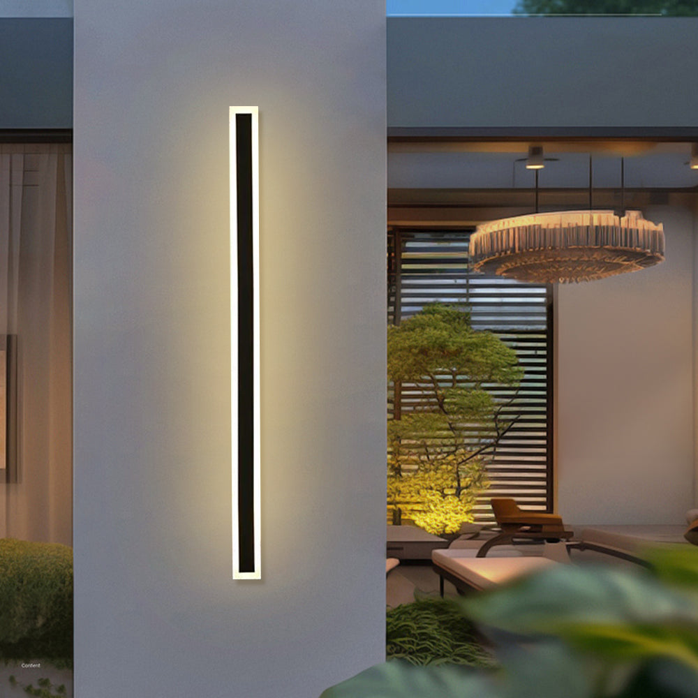 Modern Outdoor LED Wall Light – IP65 Waterproof, Minimalist Black Acrylic Sconce