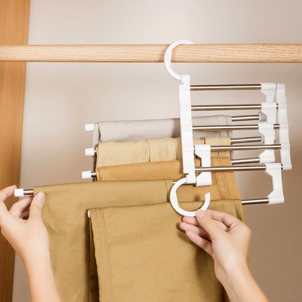 Space-Saving Multi-Functional Pants Hanger - Closet Organizer for Trousers & Jeans