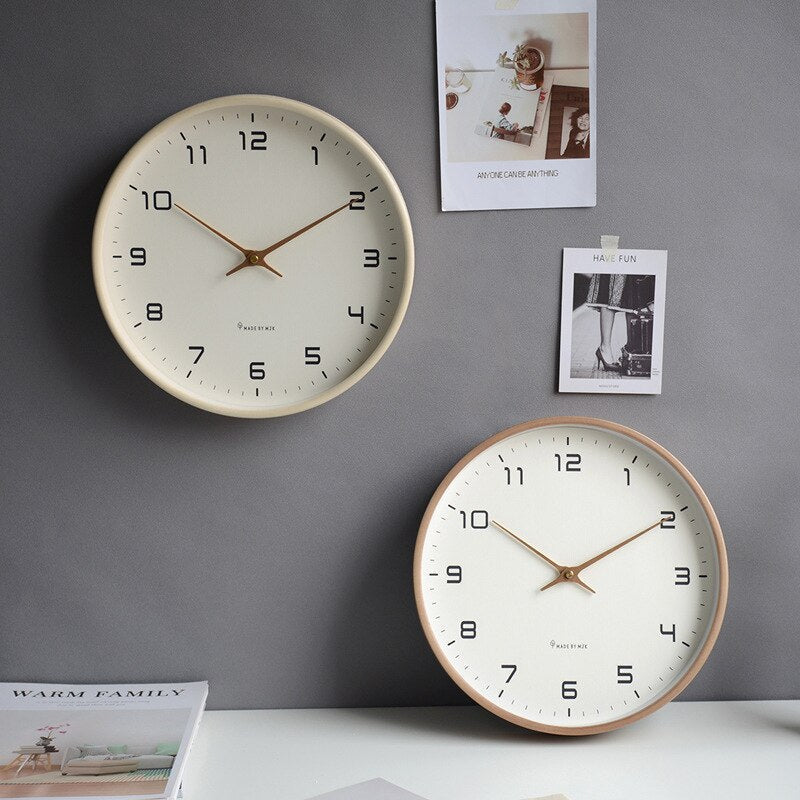 Scandinavian Wooden Wall Clock – Minimalist Nordic Design, Silent Quartz Movement