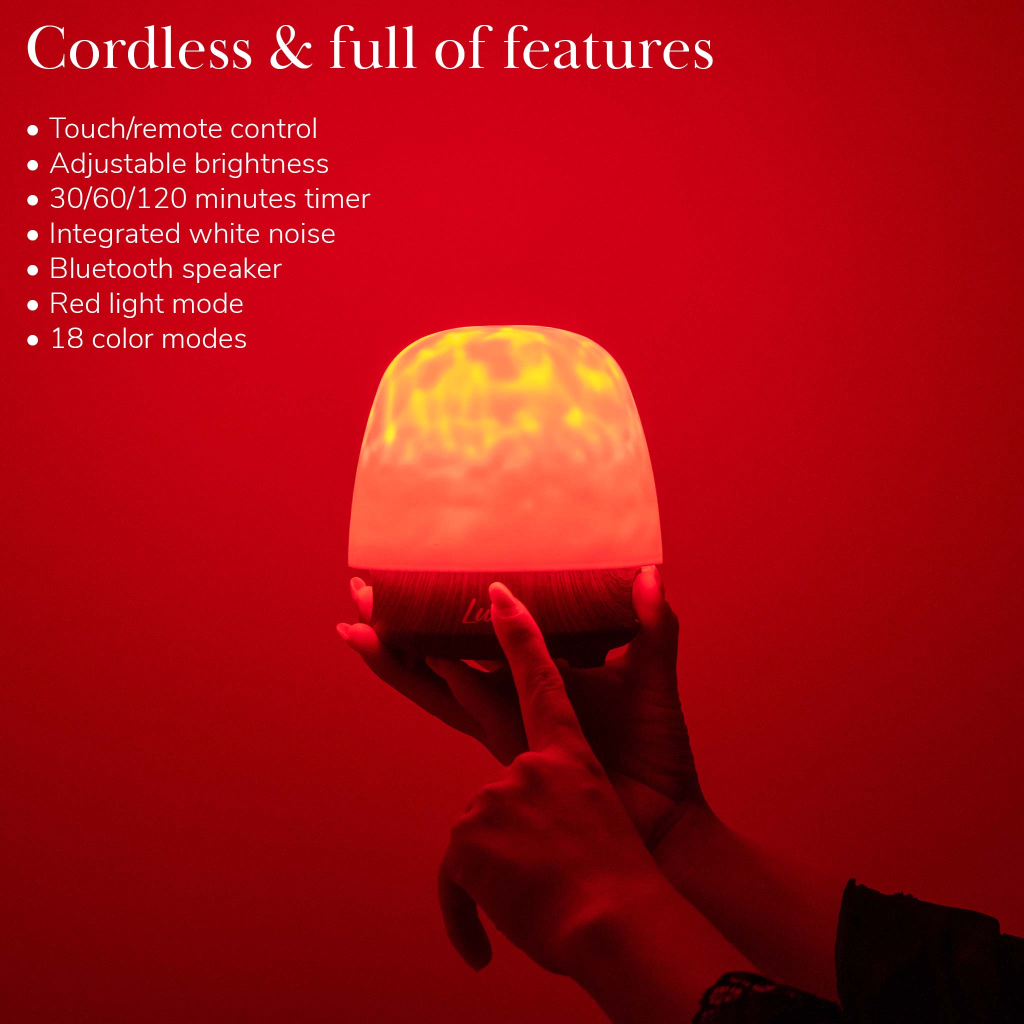 Rechargeable Bedside Lamp | Dimmable Warm LED Light | Portable Wooden Table Lamp