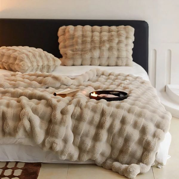 Luxury Rabbit Faux Fur Throw Blanket | Ultra-Soft Plush Blanket