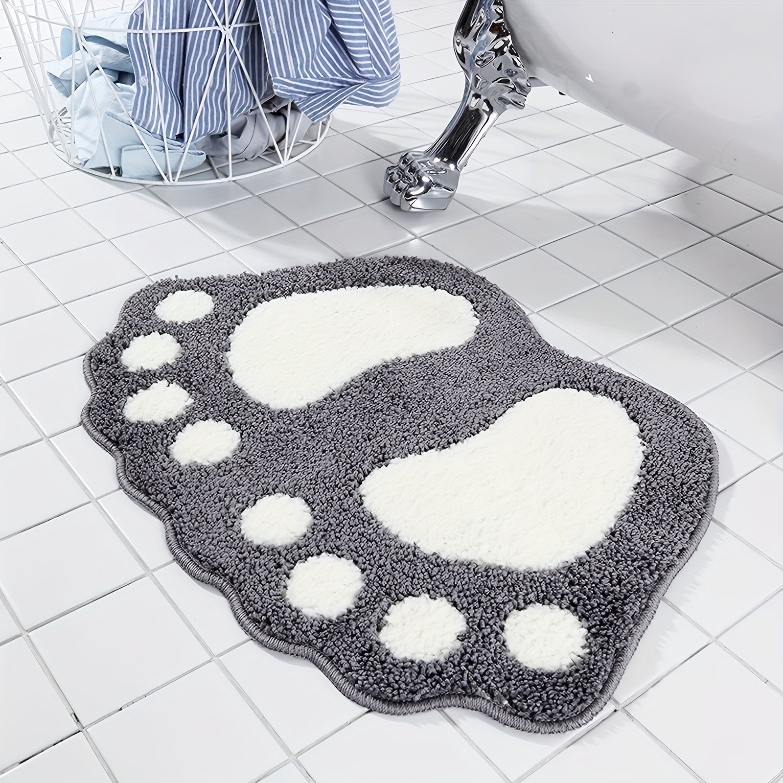 Foot-Shaped Bath Mat – Soft Non-Slip Bathroom Rug for Comfort & Safety