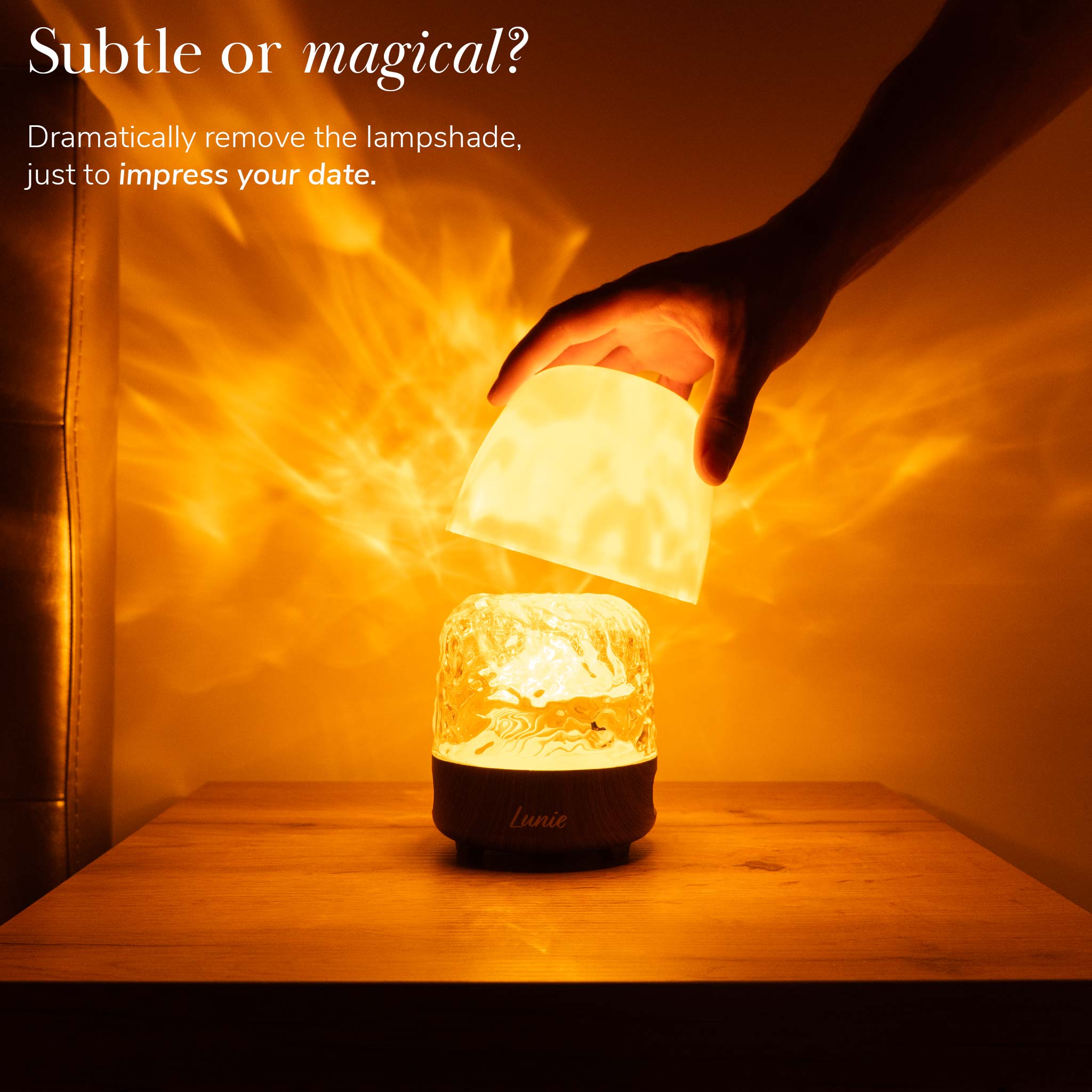 Rechargeable Bedside Lamp | Dimmable Warm LED Light | Portable Wooden Table Lamp