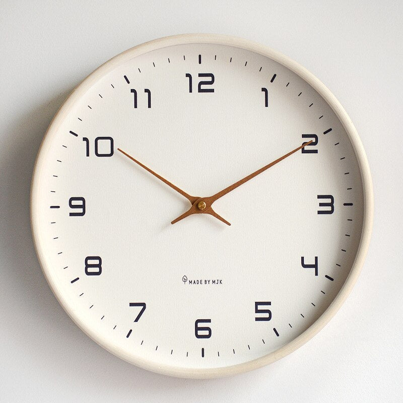 Scandinavian Wooden Wall Clock – Minimalist Nordic Design, Silent Quartz Movement