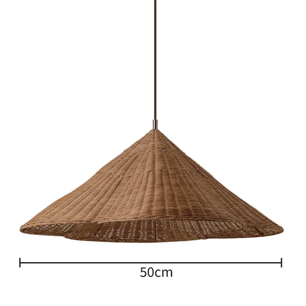 Rattan Woven Pendant Light Rustic Bohemian Farmhouse