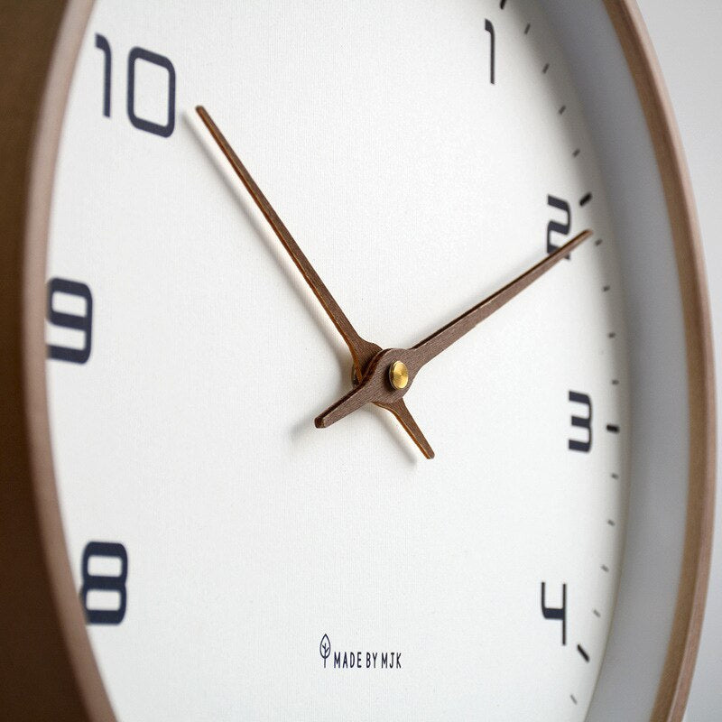 Scandinavian Wooden Wall Clock – Minimalist Nordic Design, Silent Quartz Movement