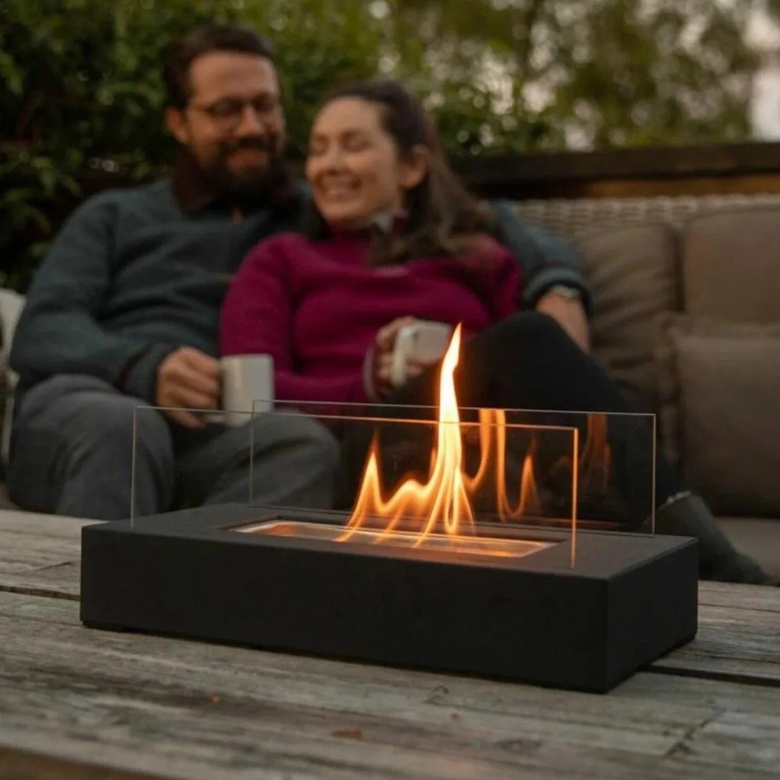 Luxury Outdoor Mood Fireplace | Elegant Bioethanol Fire Pit for Cozy Evenings