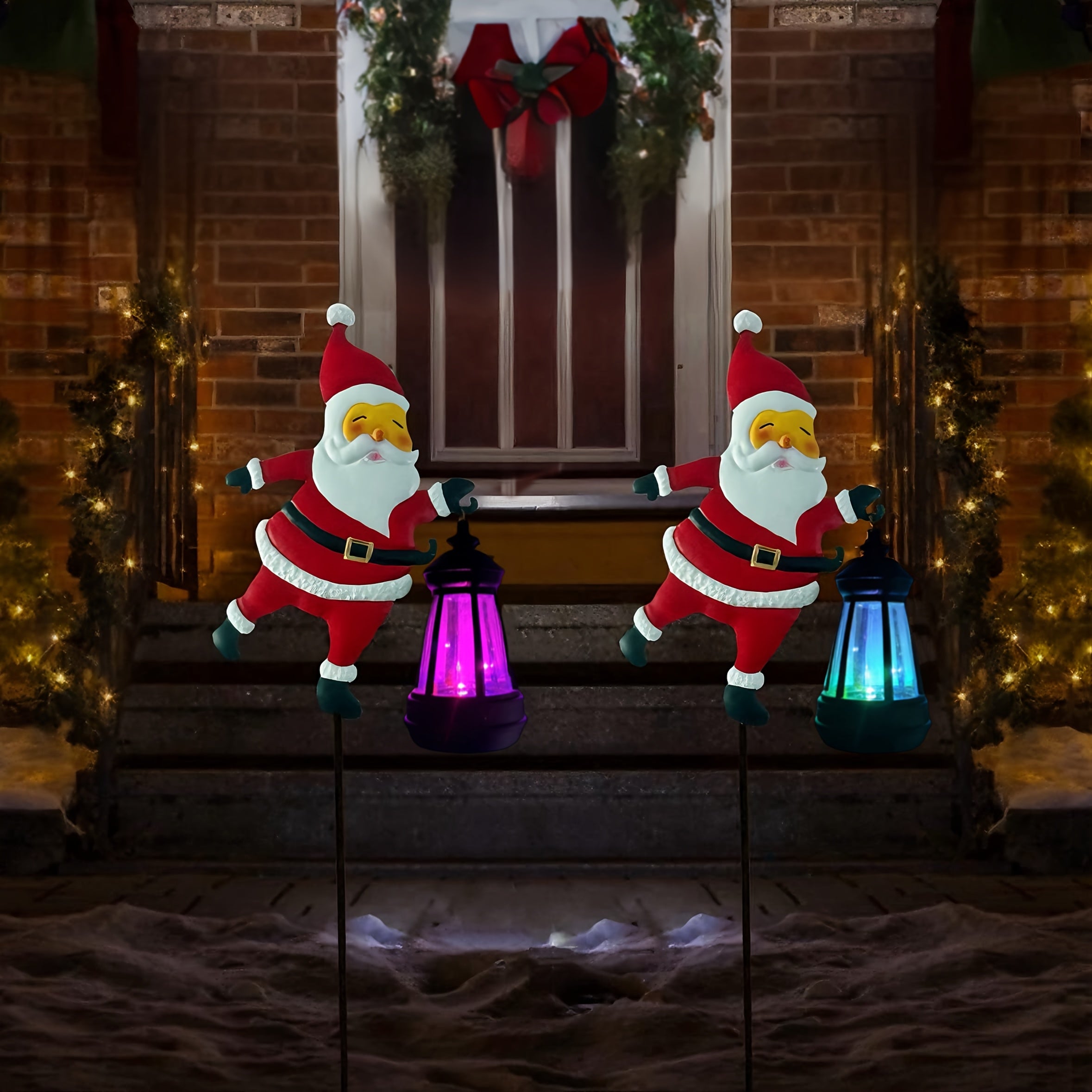 Solar Santa Claus Hanging Lights – Energy-Efficient Outdoor Christmas