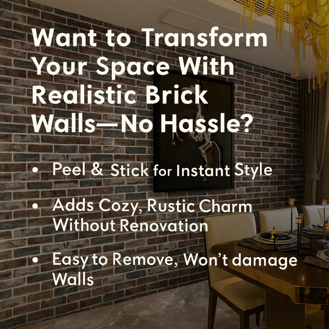 3D Brick Peel and Stick Wallpaper – Realistic Textured Wall Panels (DIY)
