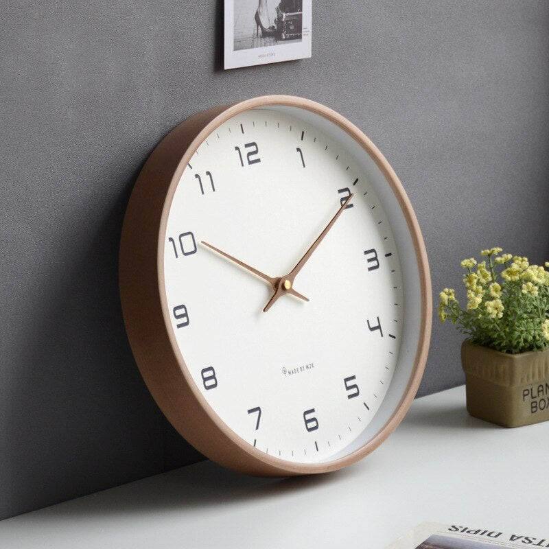 Scandinavian Wooden Wall Clock – Minimalist Nordic Design, Silent Quartz Movement