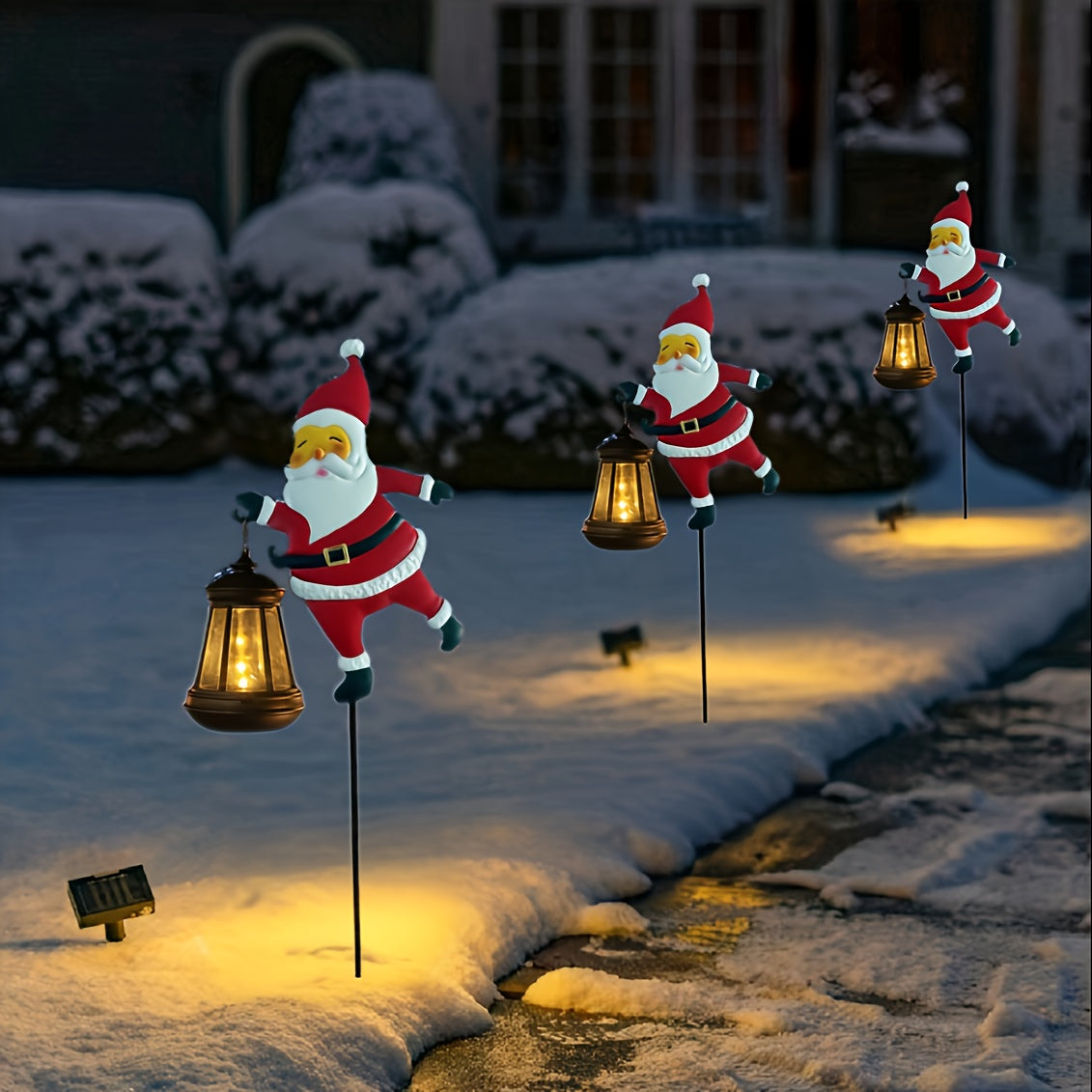 Solar Santa Claus Hanging Lights – Energy-Efficient Outdoor Christmas