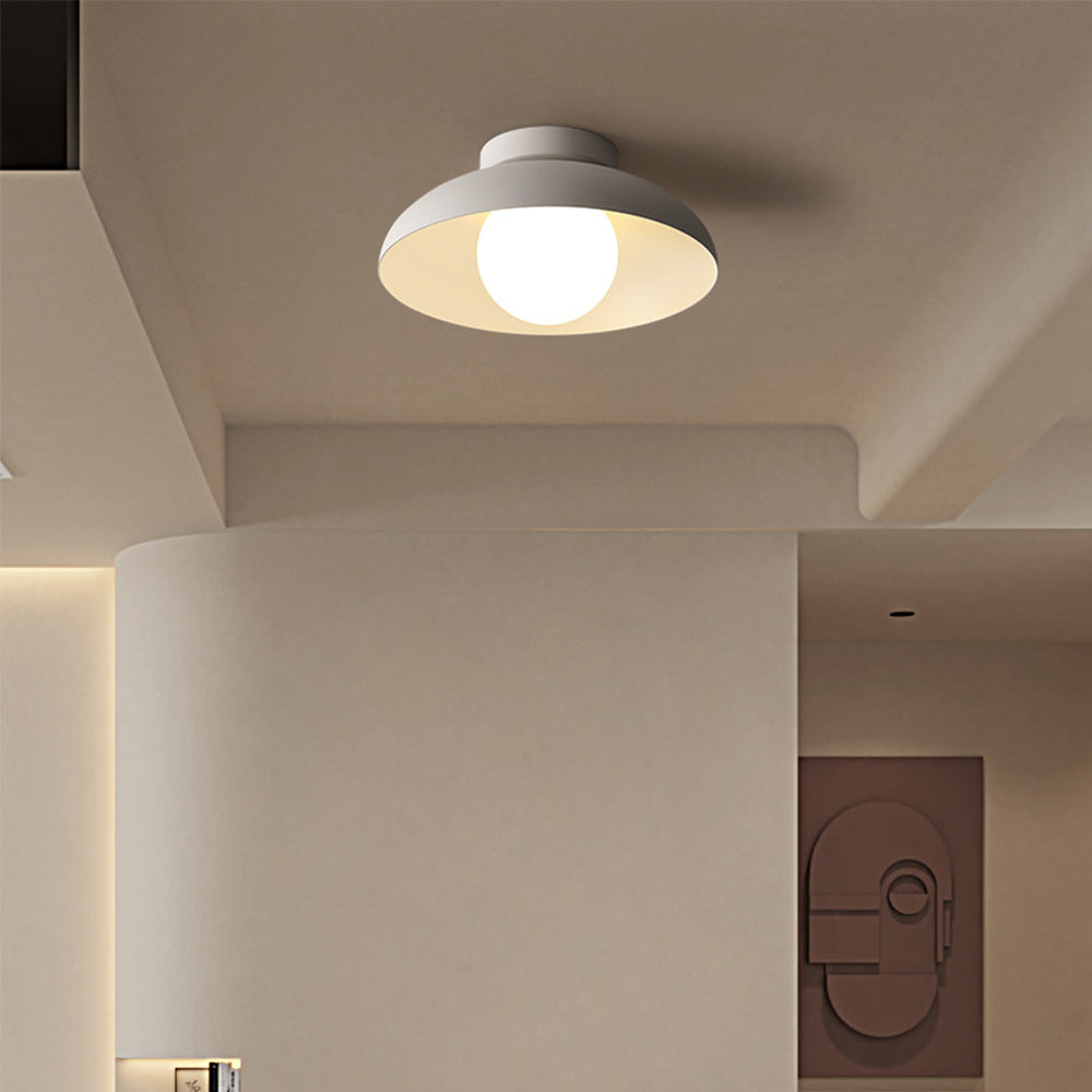Modern White Dome Flush Mount Ceiling Light Minimalist