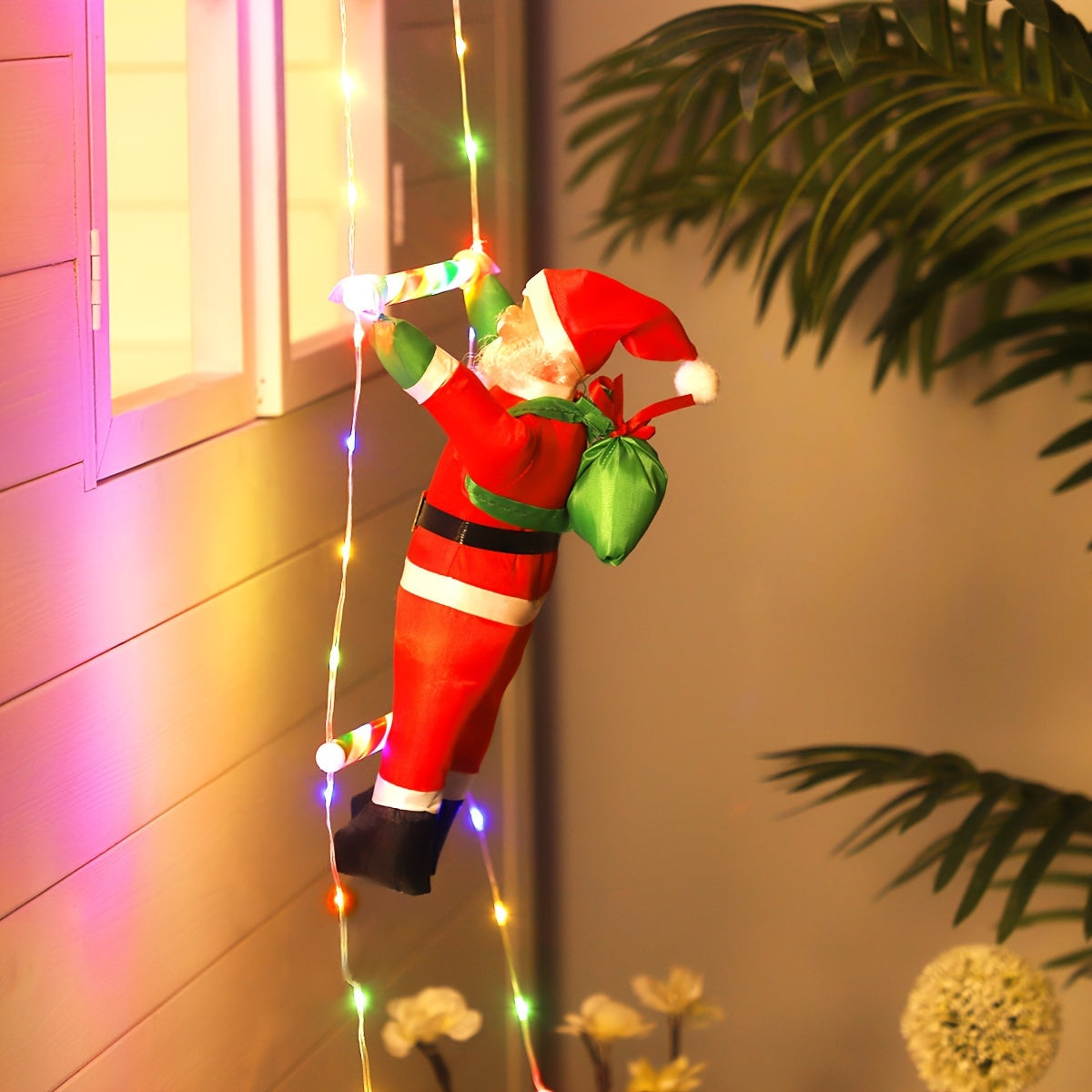 LED Christmas Ladder Light – Battery-Powered Festive Decoration