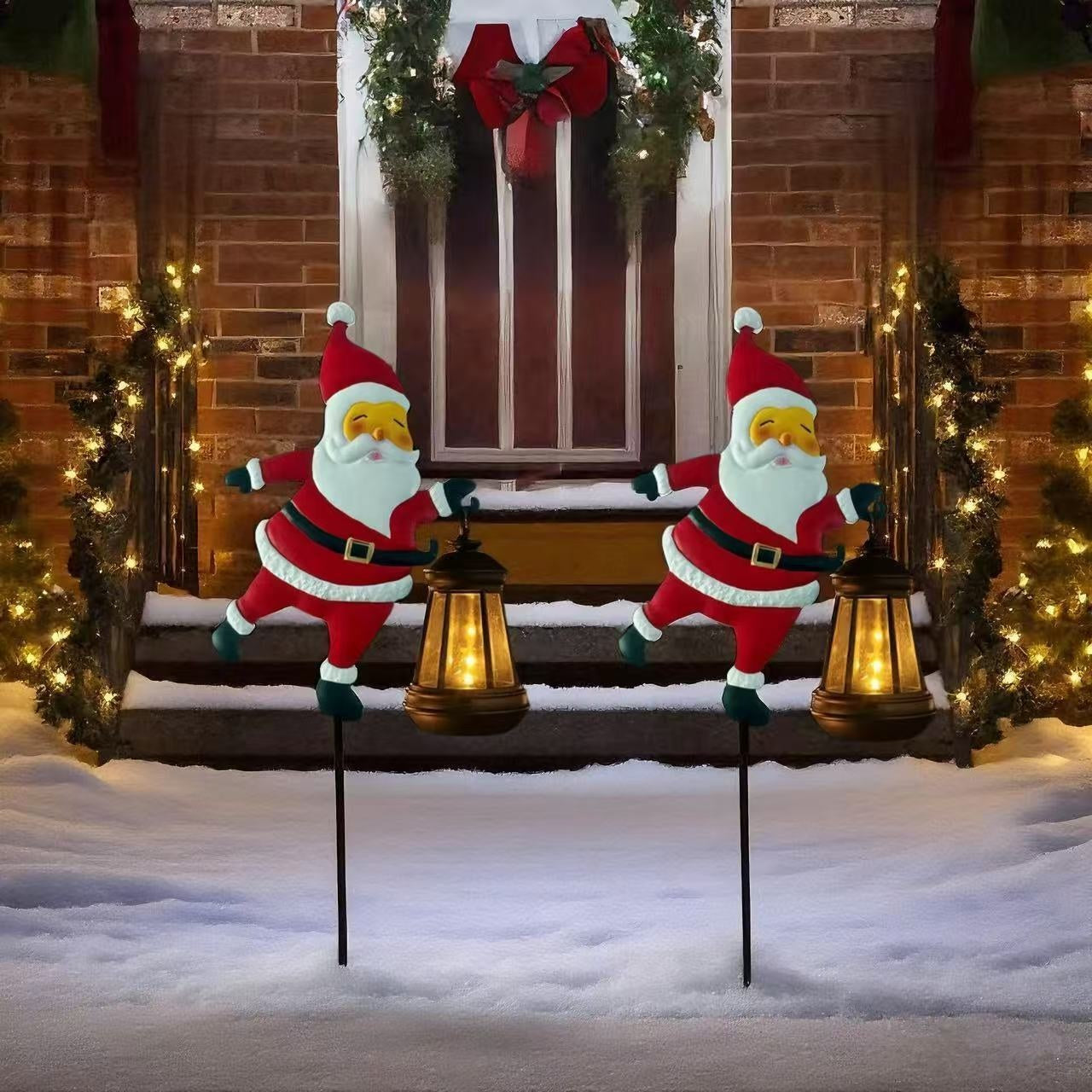 Solar Santa Claus Hanging Lights – Energy-Efficient Outdoor Christmas