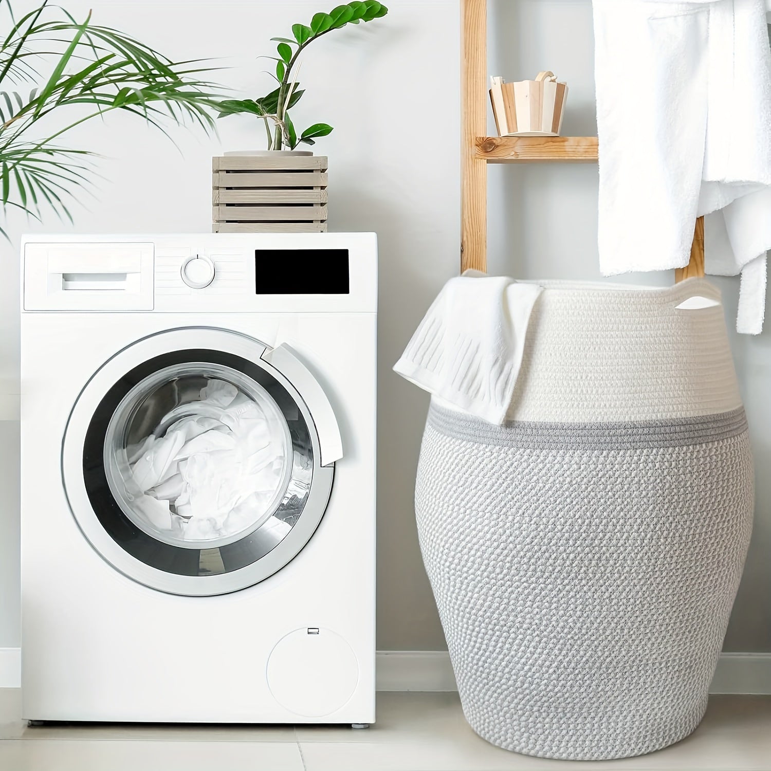 Large Woven Wicker Laundry Basket – Durable & Elegant Hamper for Laundry Room Storage