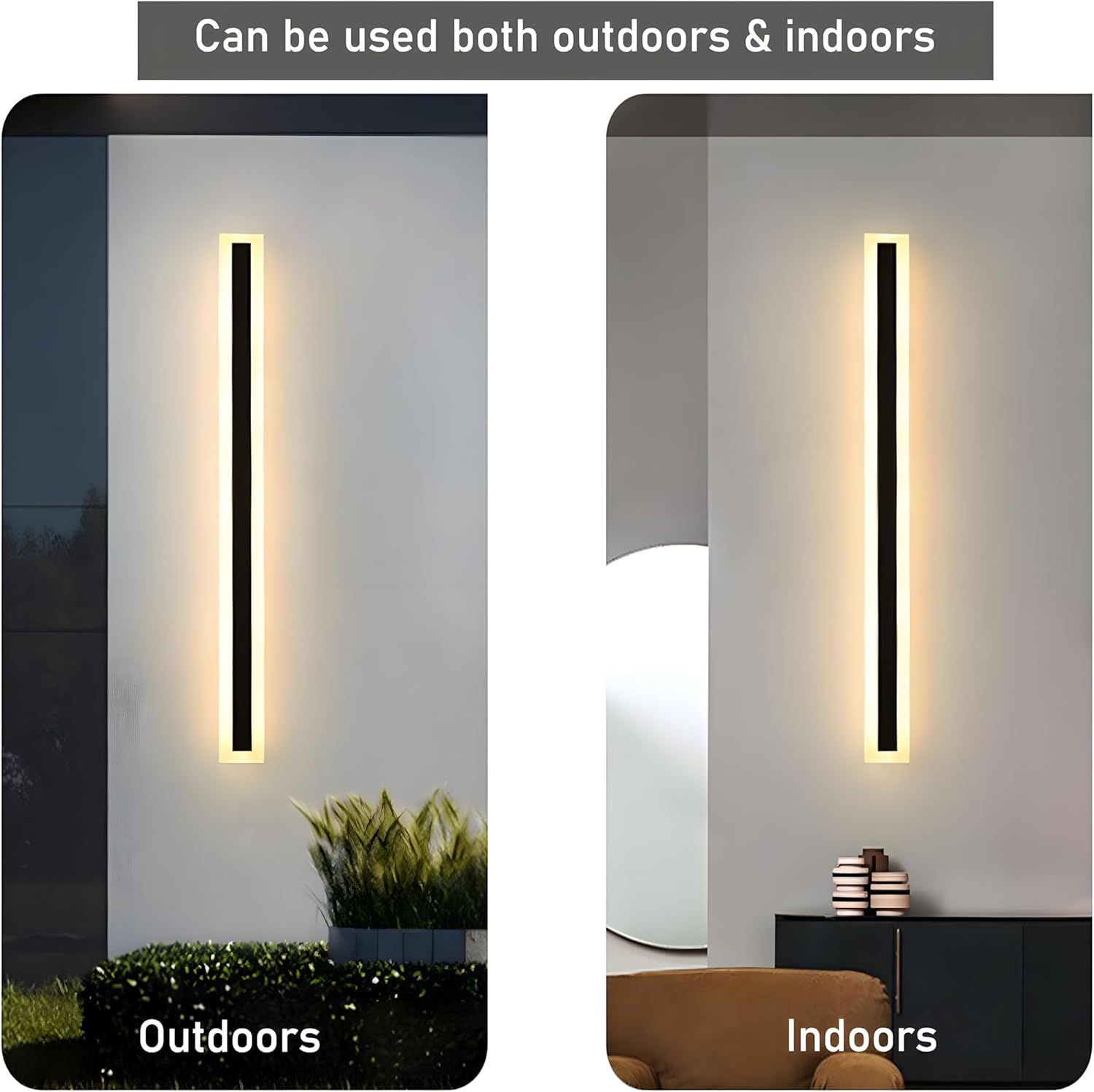 Modern Outdoor LED Wall Light – IP65 Waterproof, Minimalist Black Acrylic Sconce