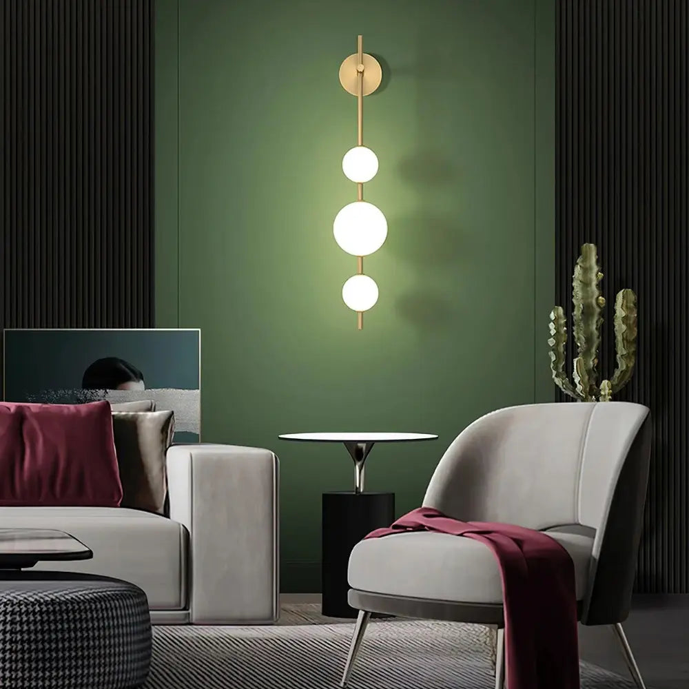 VertaGlow – Artistic Wall Light with Vertical Frame and Globe Design