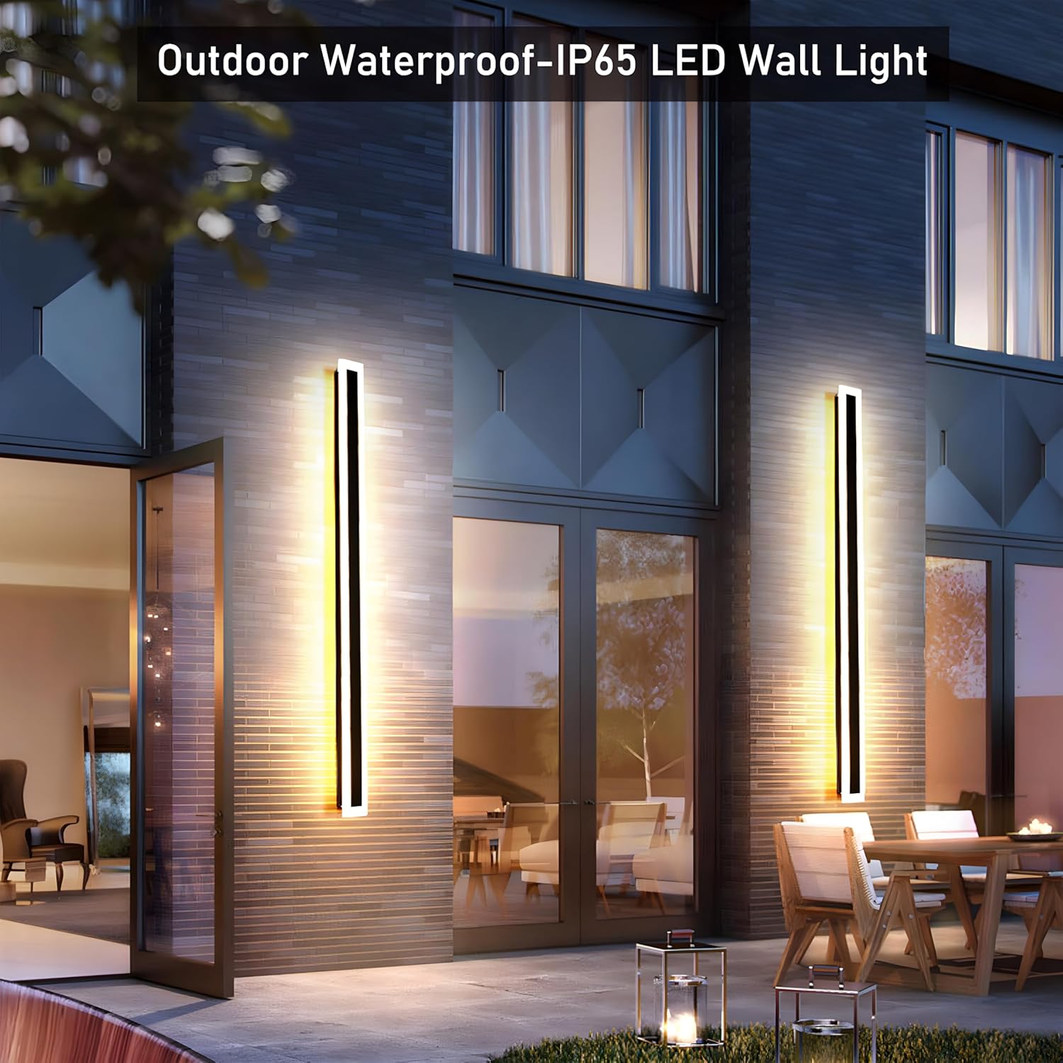 Modern Outdoor LED Wall Light – IP65 Waterproof, Minimalist Black Acrylic Sconce