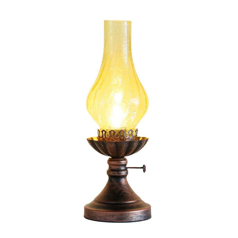 Vintage Kerosene Oil Lamp | Antique Retro Table Lamp for Rustic & Industrial Home Decor