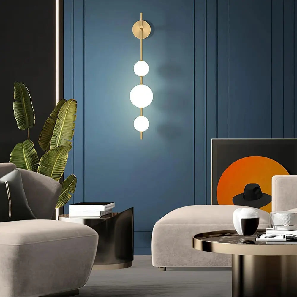 VertaGlow – Artistic Wall Light with Vertical Frame and Globe Design