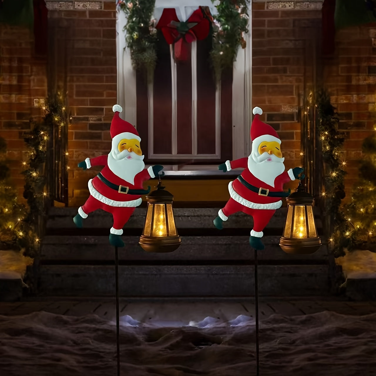 Solar Santa Claus Hanging Lights – Energy-Efficient Outdoor Christmas