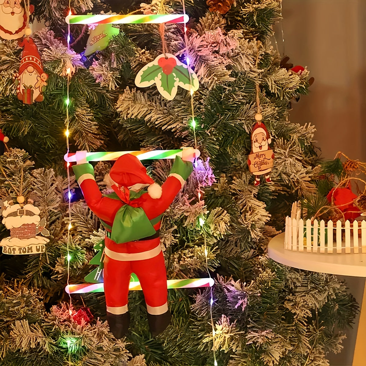 LED Christmas Ladder Light – Battery-Powered Festive Decoration