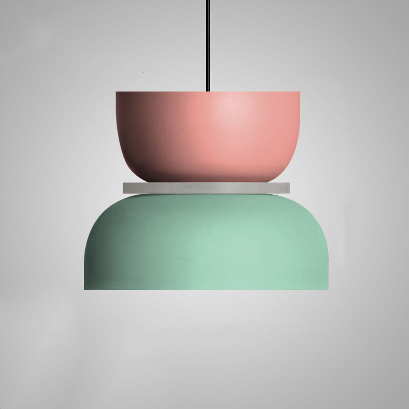 Nordic Colorful Macaron LED Pendant Light - Single Dome Kitchen Island Lamp