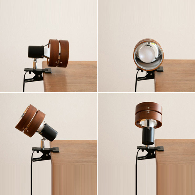 Japanese Wooden Clip-On Reading Lamp | Adjustable LED Table Light for Desk, Bedroom & Study