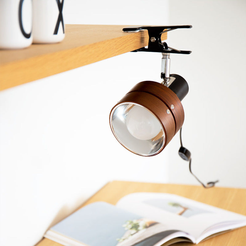 Japanese Wooden Clip-On Reading Lamp | Adjustable LED Table Light for Desk, Bedroom & Study