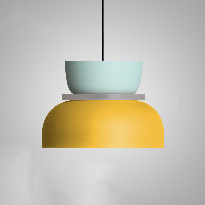 Nordic Colorful Macaron LED Pendant Light - Single Dome Kitchen Island Lamp