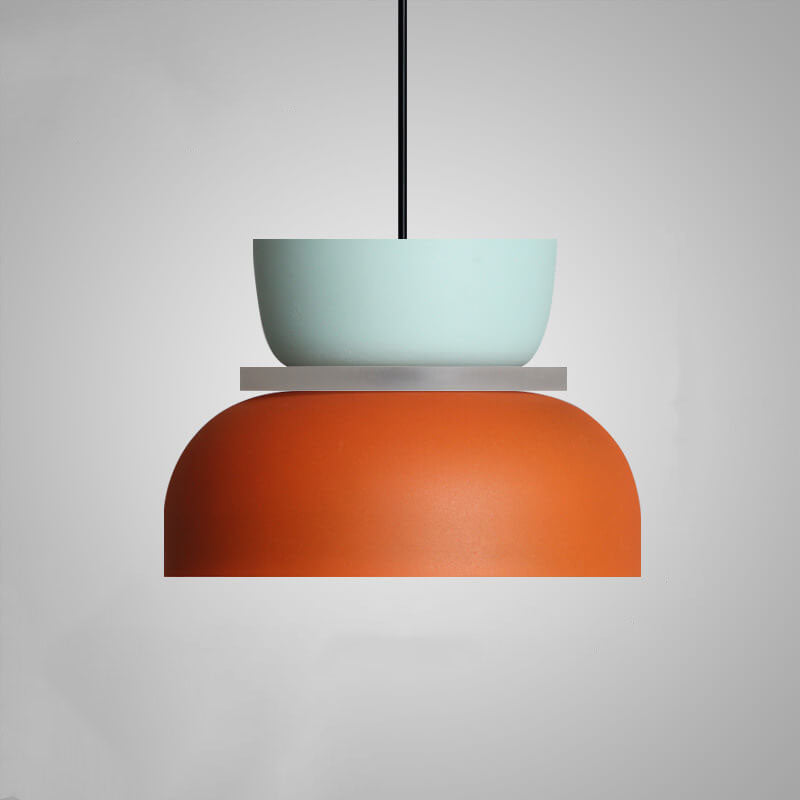 Nordic Colorful Macaron LED Pendant Light - Single Dome Kitchen Island Lamp