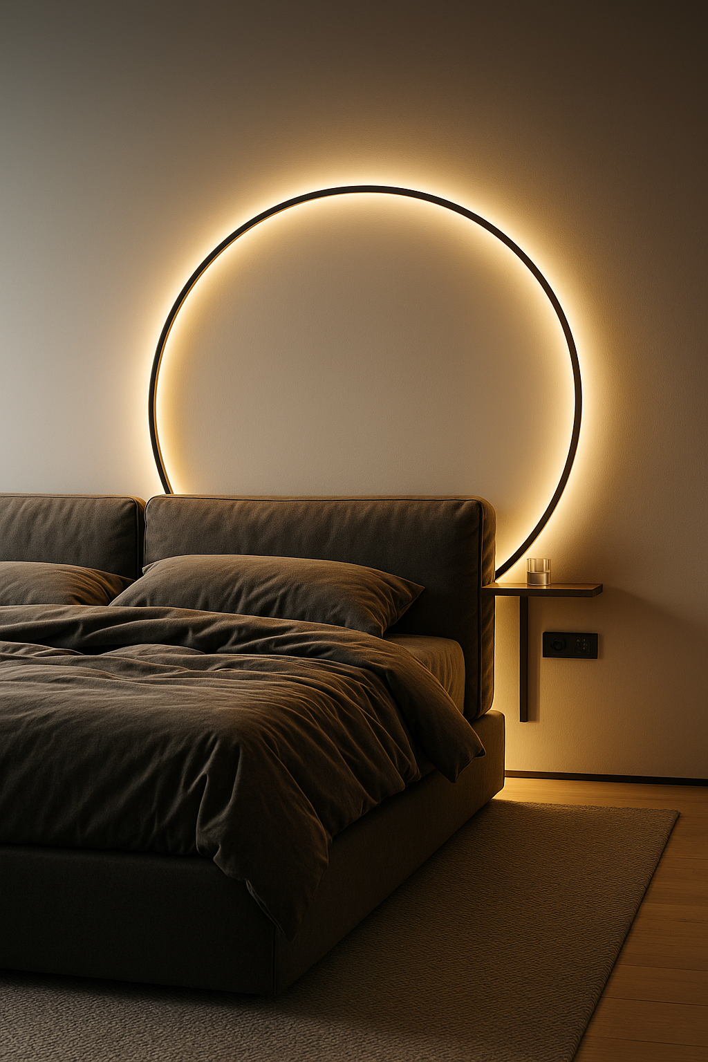 AUREA | Large LED Ring Wall Sconce - Modern Halo Ambient Light