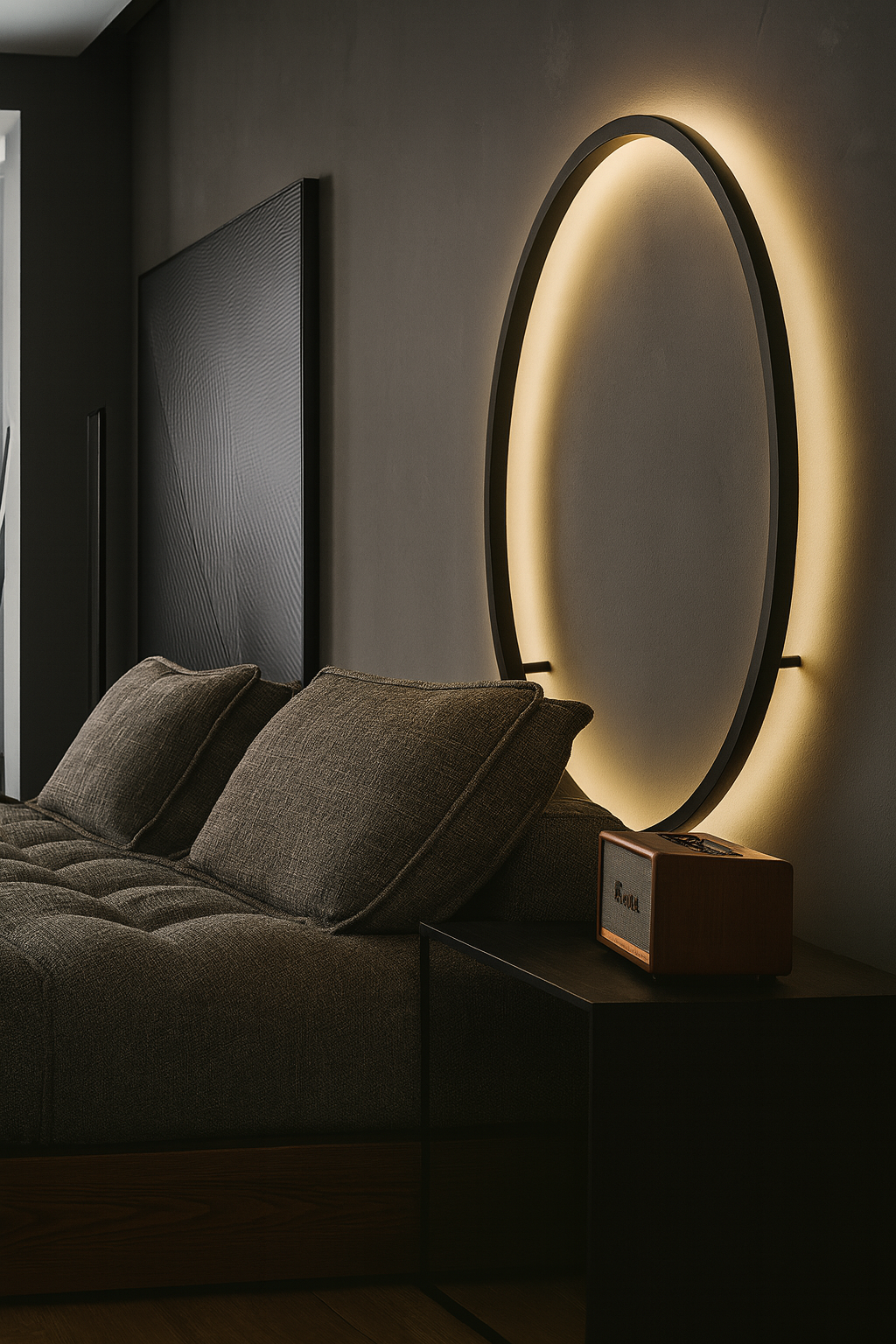 AUREA | Large LED Ring Wall Sconce - Modern Halo Ambient Light