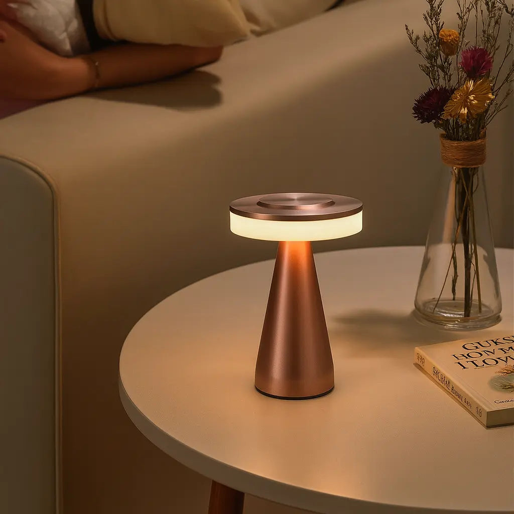 Elegant Mushroom Touch Lamp – Modern LED Bedside Table Lamp with Dimmable Light