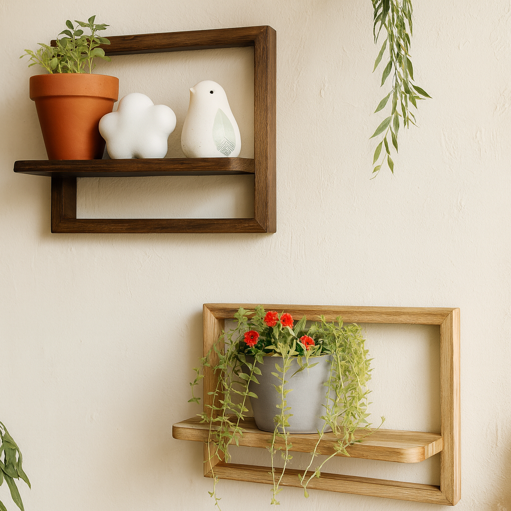 ISAK | Floating Wall Shelf - Modern Geometric Wood Display