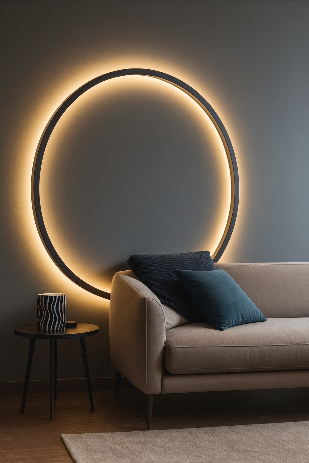 AUREA | Large LED Ring Wall Sconce - Modern Halo Ambient Light