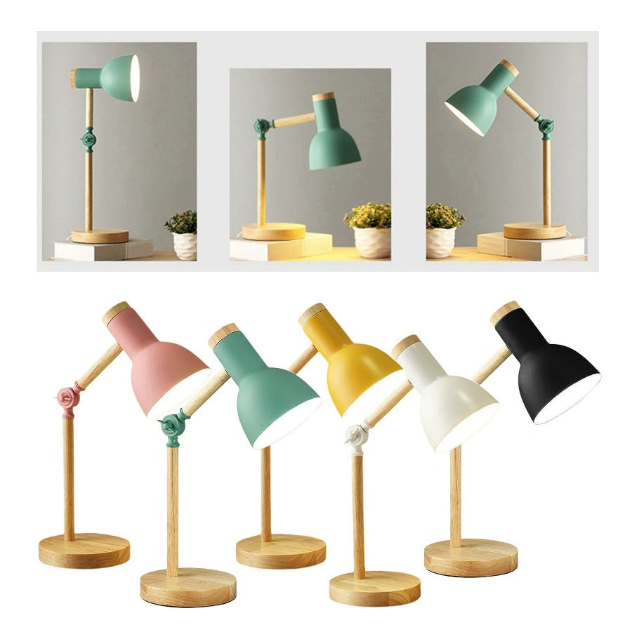NordicGlow Scandinavian Wooden Desk Lamp | Modern LED Table Lamp