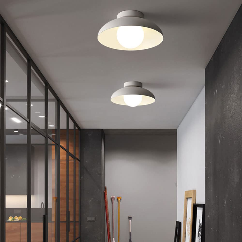Modern White Dome Flush Mount Ceiling Light Minimalist
