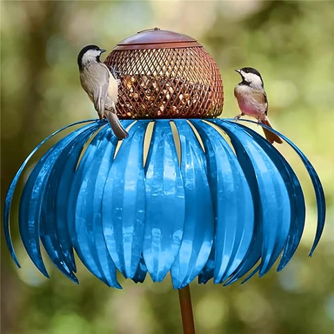 Durable Metal Bird Feeder House with Elegant Sunflower Design – Weather Resistant Garden Decor