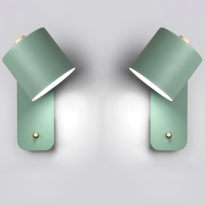 Modern LED Wall Sconce - Cylindrical Bedside Lamp with On/Off Switch