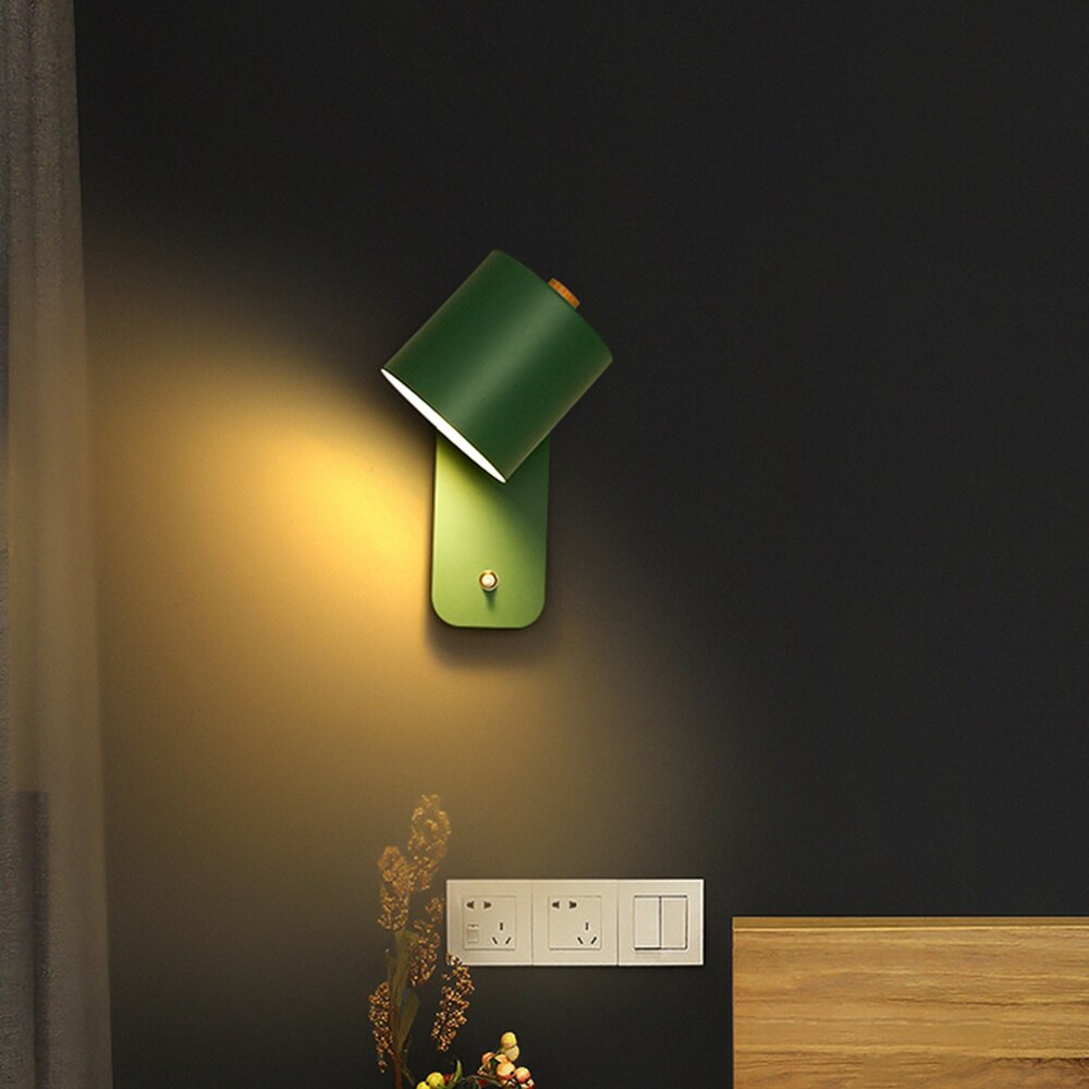 Modern LED Wall Sconce - Cylindrical Bedside Lamp with On/Off Switch