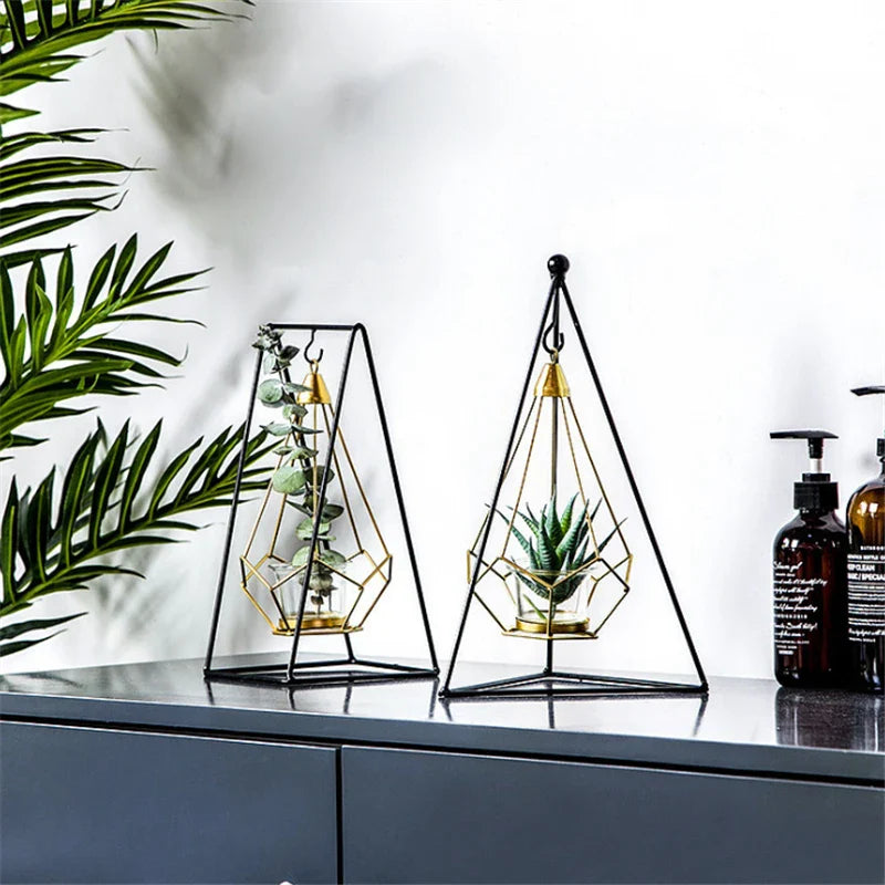 Hanging Diamond Candle Holder | Modern Geometric Tealight Holder for Home