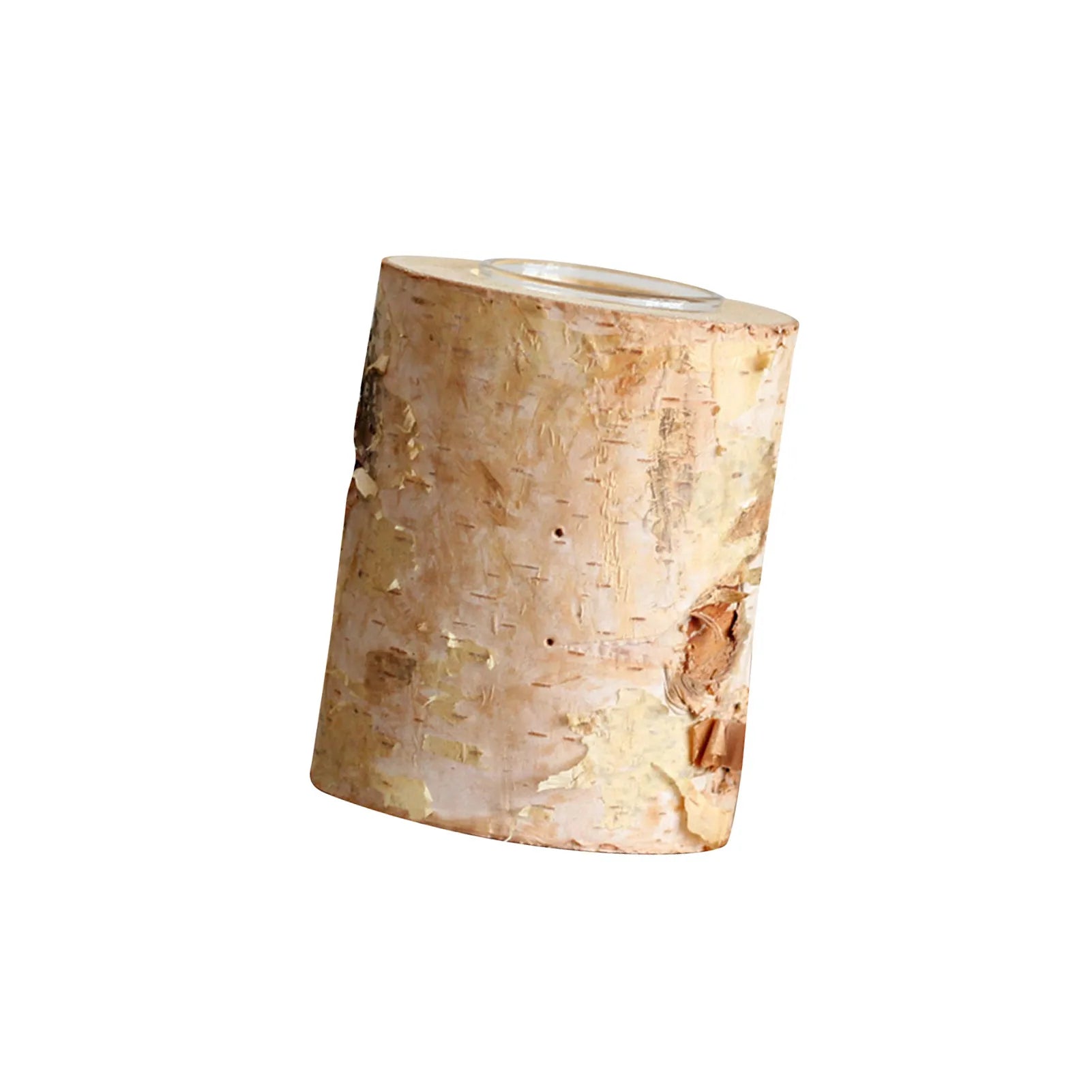 Rustic Birch Wood Candle Holder | Natural Wooden Tealight Holder