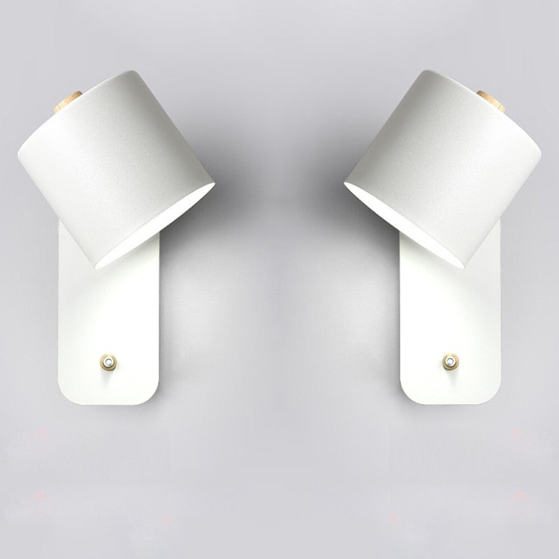Modern LED Wall Sconce - Cylindrical Bedside Lamp with On/Off Switch