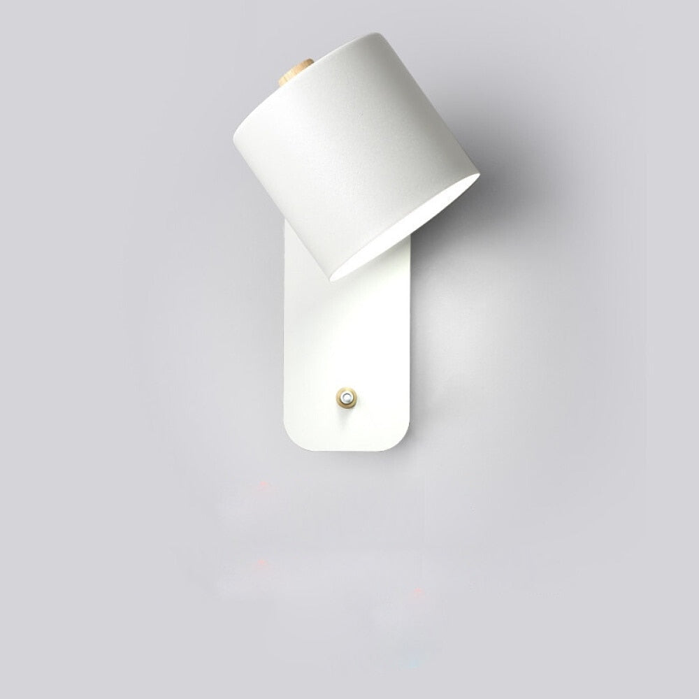 Modern LED Wall Sconce - Cylindrical Bedside Lamp with On/Off Switch