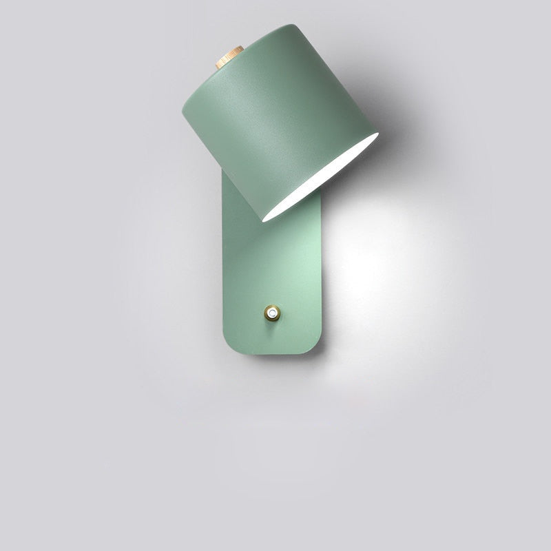 Modern LED Wall Sconce - Cylindrical Bedside Lamp with On/Off Switch