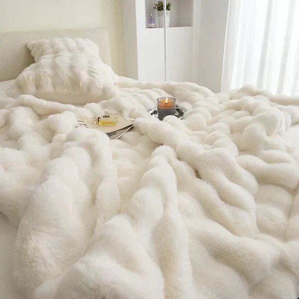 Luxury Rabbit Faux Fur Throw Blanket | Ultra-Soft Plush Blanket