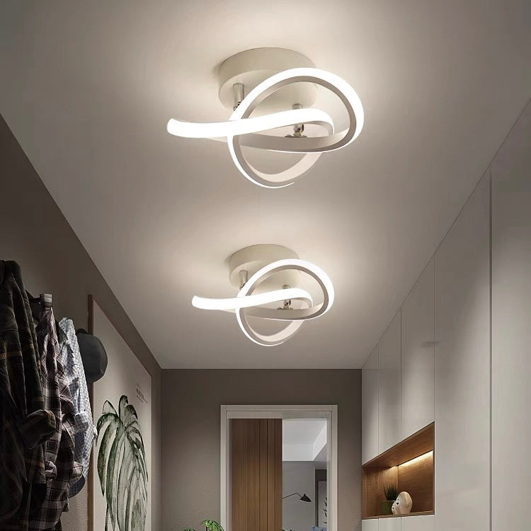 Modern Geometric LED Ceiling Light | Minimalist Black Metal Frame Fixture